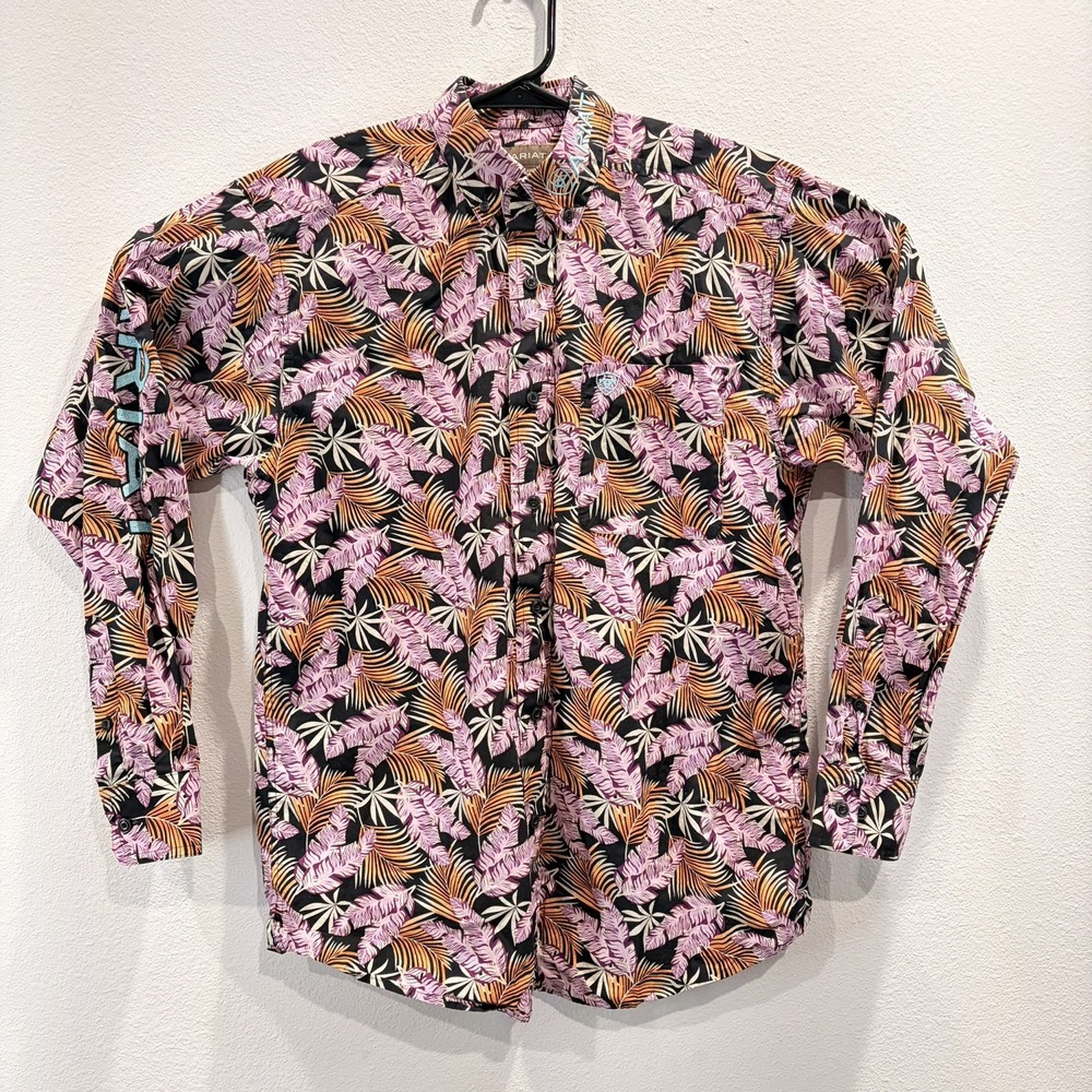 Ariat Shirt Mens S Team Patterson Classic Fit Button-Down Tropical Print
